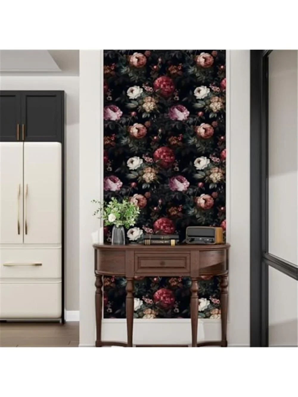 Dark Floral Peel Stick Wallpaper Vintage Removable Vinyl Contact Paper Decor